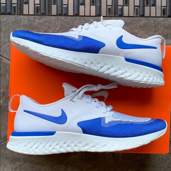 •NIKE ODYSSEY REACT 2 FLYKNIT VAST GREY/GAME ROYAL - Picture 5 of 16
